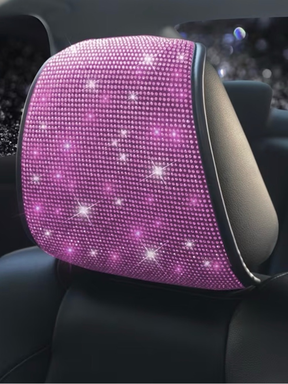 Good used condition | Bundle of 2|  Pink rhinestone car headrest